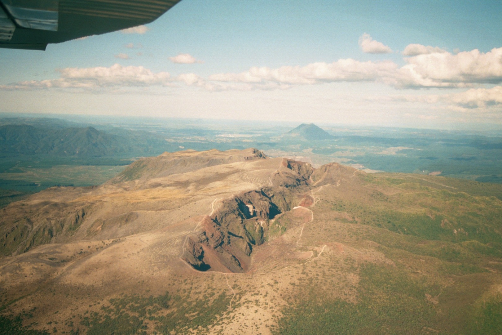 Helicopter landing on Mount Tarawera for a guided volcano walk